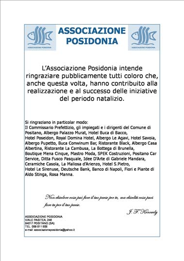 Manifesto ringraziamento Posidonia